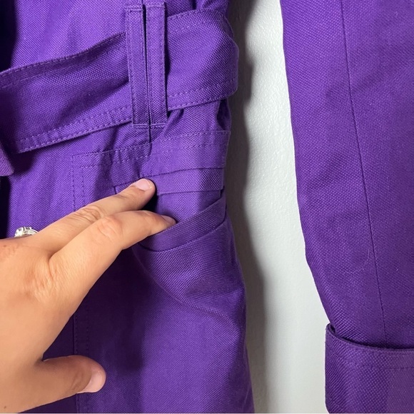 Banana Republic Purple Button Up Tie Waist Trench Coat XS - Picture 12 of 15